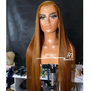 Nuovo <span class=keywords><strong>colore</strong></span> marrone castagna lungo diritto serico 100 donatore grezzo cuticola allineato capelli umani parrucche anteriori in pizzo HD trasparente - Product Image 1