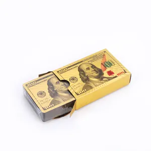 premium quality gold foil and edge plastic waterproof poker playing cards customized logo deck of cards playing