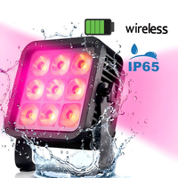 Projecteurs de scène AMG LED Par IP65 RGBWA+UV 6-en-1, alimentés par batterie, sans fil, avec télécommande DMX/WiFi, pour éclairage extérieur