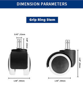 Rueda giratoria de 50 mm con anillo de agarre de PU para silla de oficina moderna de hierro, muebles, dormitorio, sala de estar, hotel, cocina, escuela - Product Image 6
