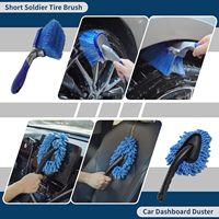 Kit de nettoyage de voiture 10 pièces avec sac de rangement 9L ensemble de brosses de détail de seau pliable brosse de roue à manche court