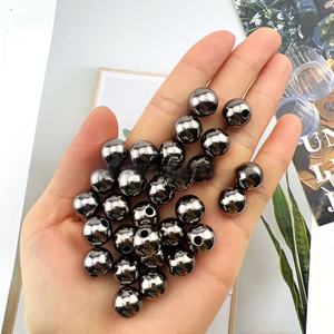 450그램 금도금 실버 4mm 5mm 6mm CCB 플라스틱 세로 홀 라운드 팔찌 스페이서 비즈 - Product Image 3