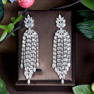 Pendientes de joyería botánica 2025 nuevas hermosas borlas Zirconia cúbica nupcial boda fiesta vestido de noche accesorios E42 - Product Image 2