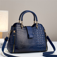 Sac à main tendance en cuir PU à motif crocodile pour femme, sac à bandoulière pour usage quotidien