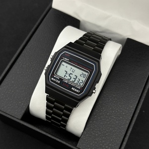 F91W นาฬิกาดิจิตอลแนวสปอร์ตสำหรับผู้ชายแบบย้อนยุคสายสเตนเลสสตีลอัลลอยด์สำหรับผู้ชายและผู้หญิง - Product Image 2