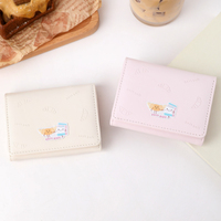 Dompet Kartu Wanita Tailian Model Sederhana Tahan Air dengan Kancing, Lucu Bergambar Kartun, Bahan PU Polyester Pendek, Multifungsi