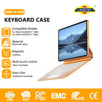 Clavier flottant en aluminium de qualité supérieure avec support magnétique, pavé tactile intelligent, interrupteurs à ciseaux sans fil pour iPad Pro 11