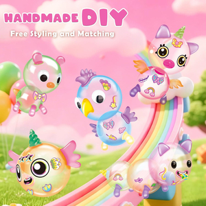 Cadeaux d'<span class=keywords><strong>anniversaire</strong></span> : 195 ballons magiques de princesse à faire soi-même avec pompe, kit de fabrication de ballons collants DIY, jouets créatifs <span class=keywords><strong>pour</strong></span> enfants avec ballons rebondissants - Product Image 3