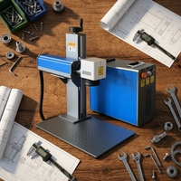 Marqueur laser à fibre optique 20W-50W pour gravure de métaux électroniques SMT en ligne sur PCB avec refroidissement par air EZCAD et prise en charge DXF