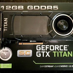 การ์ดจอ EVGA GeForce GTX TITAN X 12GB GDDR2 <span class=keywords><strong>VRAM</strong></span> PCI Express แบบมีพัดลม ใหม่แกะกล่อง  ความเร็วคอร์คล็อก 1085MHz 28nm DirectX 11 - Product Image 1