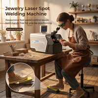 Mesin Las Titik Laser YAG Perhiasan 150W 1064nm Berpendingin Air 10x Mikroskop Pedal Kaki Perbaikan Emas Perak untuk Tukang Emas