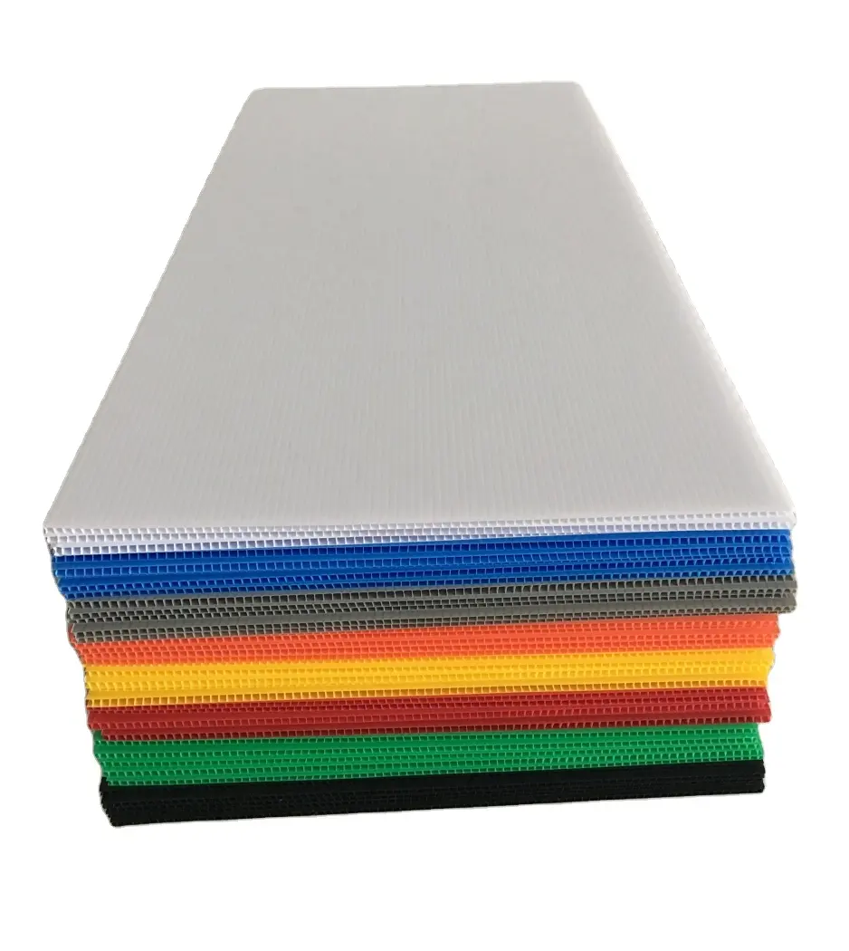 2mm-12mm 1220x2440 4'x 8' Pp Flexible Coroplast Corflute Corrugated Plastic Correx Board Sheets Plastic Hollow Plate -colors