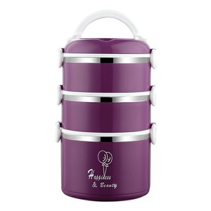 Stainless Steel Sealed Insulated Lunch <b>Box</b> 3 Layer Bento <b>Box</b> With Handle For Meal <b>Storage</b> - Product Image 1
