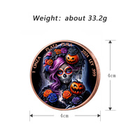 Pièce de collection réplique en cuivre coloré de 1 once, motif Aigle Mexique Jour des Morts Catrina Crâne de Sucre, pièce de monnaie en cuivre fin .999 de 1 once
