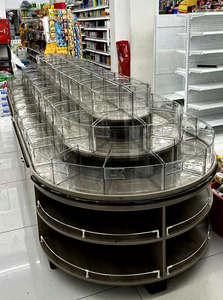 Vitrine de présentation ronde robuste en bois pour supermarché, pour aliments en vrac et bonbons, fruits secs et céréales - Product Image 5