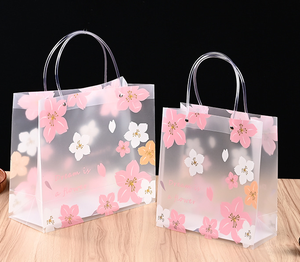 <span class=keywords><strong>Sac</strong></span> cadeau en plastique givré de haute qualité pour <span class=keywords><strong>mariage</strong></span>, anniversaire, <span class=keywords><strong>sac</strong></span> cadeau pour invités, <span class=keywords><strong>sac</strong></span> de rangement pour cosmétiques pour femmes et hommes avec fleur de cerisier - Product Image 5