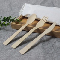 Ensemble de couverts jetables en bambou écologiques, fourchette, cuillère, couteau en bois avec logo personnalisé, serviettes, kit de vaisselle pour la restauration à emporter