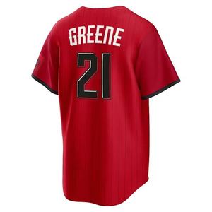 Camiseta <span class=keywords><strong>de</strong></span> Béisbol City Connect 2026 Cosida en Rojo # 44 <span class=keywords><strong>DE</strong></span> LR Cruz # 30Griffey # 27STEWRRT # 9 Matt McLain con logotipo en stock - Product Image 3