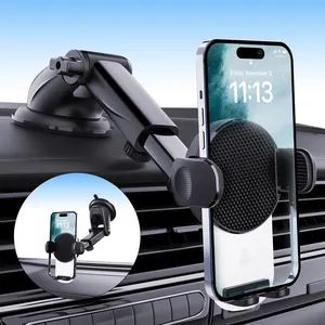 New Design Car Mobile Phone Holder One-Touch Cradle Windshield Phone Holder Dashboard Reusable Suction Cup Holder