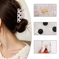 Barrettes à cheveux tendance à pois, pinces à cheveux requin en acrylique