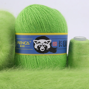 Hilo de Visón de Pelo Largo, Marca MENCA, 50% Hilo de Pelo de Conejo Angora, Hilos para Tejer a Mano para Mujer, Suéter, Bufanda, Invierno, Suave y Cálido - Product Image 5