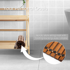 Tapis de salle de bain YUYOU moderne, écologique, antidérapant, en bambou, imperméable, avec garantie <span class=keywords><strong>d</strong></span>'un an - Product Image 5