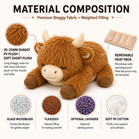 Boneka Plush Berbobot Premium Sapi Highland Custom, Boneka Hewan Isi Custom, Produsen Boneka Plush Custom, Pabrik OEM