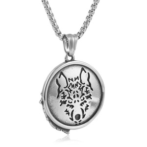 Collar con Colgante de Lobo, Acero Inoxidable, Diseño Animal Plateado, Cadena de Regalo para Hombre, 3.0*60cm - Product Image 2