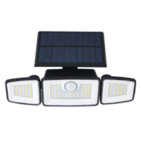 Le capteur de mouvement actionné solaire triple des têtes 5w Pir a mené la lumière de sécurité avec le panneau solaire