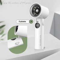 Ventilateur portable intelligent à affichage numérique, moteur sans balais, pliable, à vitesse variable, design pliable, mini ventilateur de luxe léger