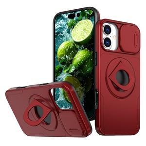 เคสโทรศัพท์มือถือแม่เหล็กสุดหรูสำหรับ iPhone 15 Pro Max 14 Plus 16 17 Pro Max พร้อมวงแหวนเลื่อนและขาตั้งแบบหมุนได้ - Product Image 5