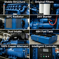 Générateur diesel super silencieux 20kw 30kw 40kva 50kva 100kva avec ATS, boîtier insonorisé, moteur sans balais 100% cuivre, électrique 50/60Hz