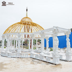 अनुकूलित आकार का मनकोर आउटडोर विशाल मंडप पत्थर लोहे की छत के साथ संगमरमर - Product Image 3