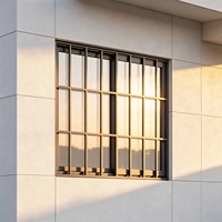 Fenêtres coulissantes en aluminium du sol au plafond avec fonctions de sécurité, grille fine, antivol, vue sur la ville