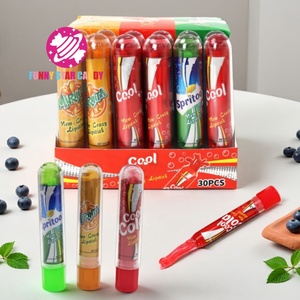 Dulces Fruity Jam Gel <span class=keywords><strong>Caramelos</strong></span> Líquidos Venta al por mayor Botella <span class=keywords><strong>de</strong></span> <span class=keywords><strong>Soda</strong></span> Personalizada Crazy Lipstick Shape Jelly Liquid Candy para Niños - Product Image 1
