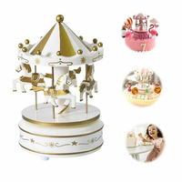 Boîte à musique en plastique, carrousel, cheval de carrousel, manège de la vie, boîte à musique, vente en gros, cadeau de fête