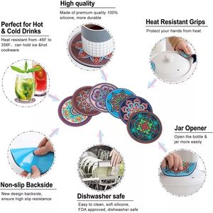 Washable Durable <b>Silicone</b> Soft PVC Color Coaster Non Slip Coffee Tea Cup Coaster Bowl Pad Placemat - Product Image 2
