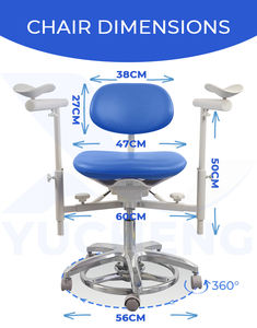 Sillas para Microscopio con Reposabrazos Dobles y Anillo de Control de Pie - Diseño Ergonómico para Consultorio Dental/Hospital/Clínica Veterinaria - Product Image 2
