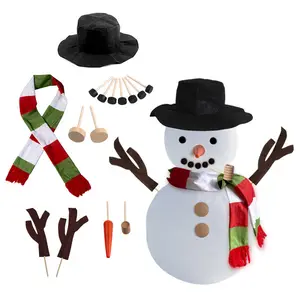 christmas outdoor decorations props for snowman decor kit hat scarf nose eyes hand