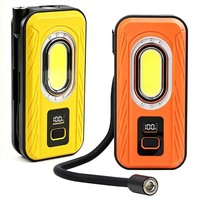 Lámpara de Trabajo Portátil de 7 Modos, Lámpara de Inspección LED con Tubo Flexible, Recargable, COB XTE, Magnética, con Indicador de Batería