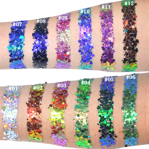 Grosir Glitter Kosmetik Jumlah Besar Longgar Kuku Perak Glitter Campuran Chunky Glitter Bubuk Label Pribadi - Product Image 3