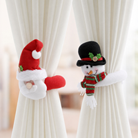 Attaches de rideaux de Noël modernes, adorables attaches en peluche de Père Noël et rennes, décoration de maison pour les fêtes