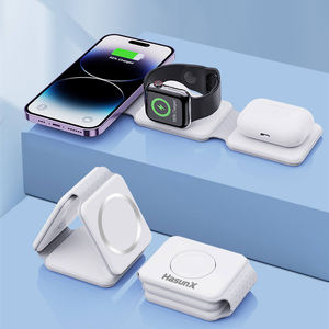 Station de charge sans fil magnétique 3 en 1, support pliable <span class=keywords><strong>pour</strong></span> <span class=keywords><strong>iPhone</strong></span>, montre, écouteurs, avec lumière - Product Image 6