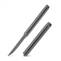 Couteau pliant à lame de scalpel 19,5 cm, fin, en acier inoxydable 3Cr, pointe tombante, qualité industrielle, couteau de camping, aspect titane