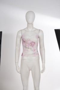 Haut à bretelles vintage à imprimé floral pour femme, débardeur rose à col cœur avec dentelle, haut d'été mignon style Y2K - Product Image 2