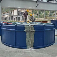 Équipement d'élevage de crevettes, réservoirs à poissons en fibre de verre haute résistance pour l'aquaculture de tilapia et de koï, construction de qualité supérieure
