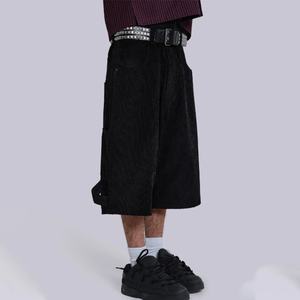 Pantalones Cortos Bermuda Negros Clásicos con Logotipo Personalizado al por Mayor, 100% Algodón, Estilo Urbano Hip Hop, Multibolsillos, para Hombre - Product Image 5