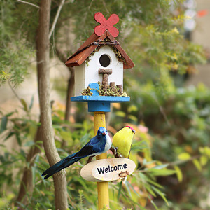 Hangende Vogelhuisje Vogelhuisjes Voor Buitenshuis, Blauwe Vogel Huizen Voor Buiten Houten Kolibrie Huis Bluebird Huis, Tuinvogel - Product Image 1