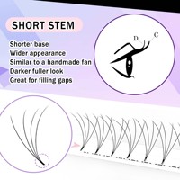 Cils en éventail pré-faits en volume, ultra noirs, 3D, 4D, 5D, 6D, 8D, 0,07, 8D, 10D, 0,07, tige courte, marque privée, extensions de cils