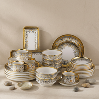 Services de vaisselle en porcelaine incassable 32 pièces, compatibles micro-ondes et lave-vaisselle, écologiques, sans BPA, assiettes, bols, tasses